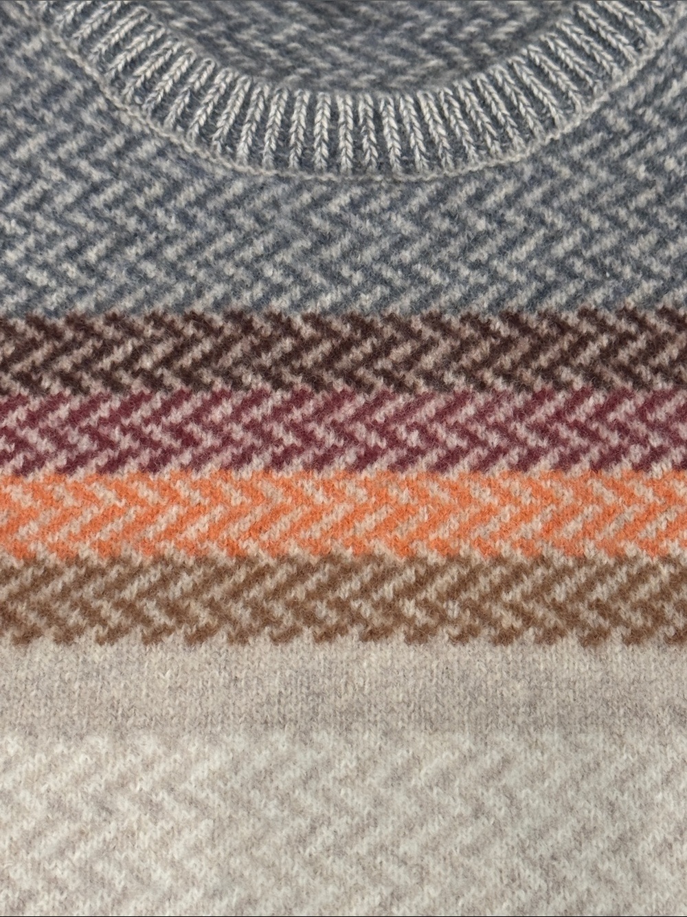 Faherty Donegal Ombre Crewneck Desert Sunset Ombré Herringbone Knit Sweater - Picture 6 of 15